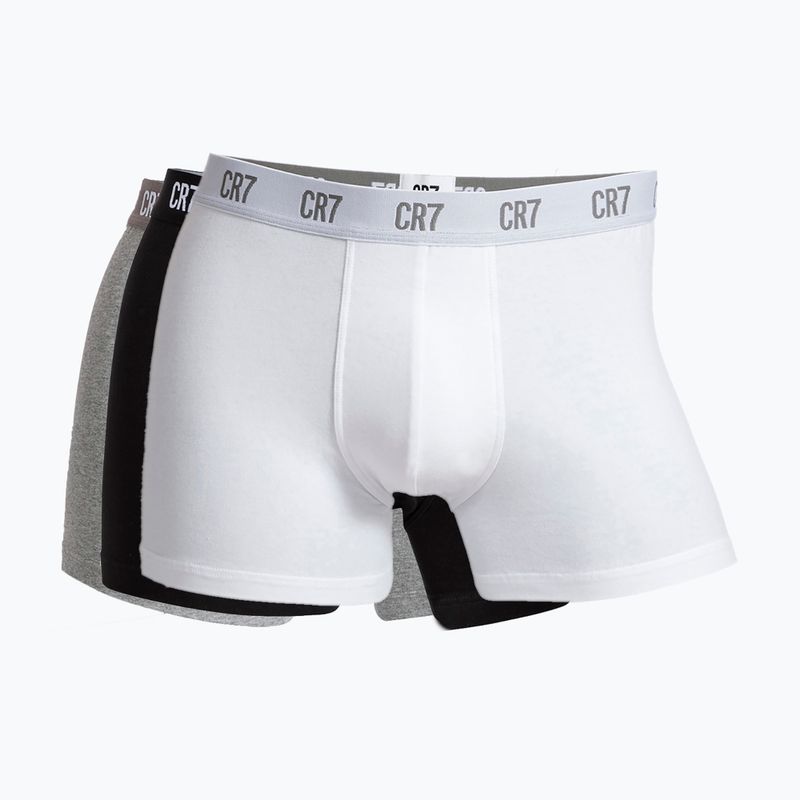 Bokserki męskie CR7 Basic Trunk 3 pary white/ greymelange/ black