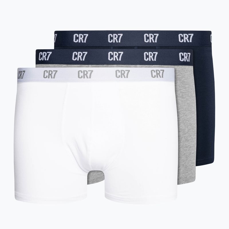 Bokserki męskie CR7 Basic Trunk 3 pary grey melange/white/navy