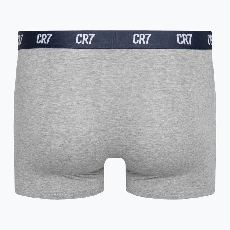 Bokserki męskie CR7 Basic Trunk 3 pary grey melange/white/navy 6