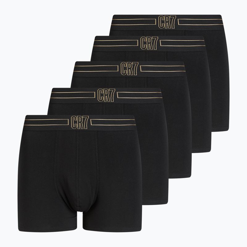 Bokserki męskie CR7 Basic Trunk 5 par black/gold