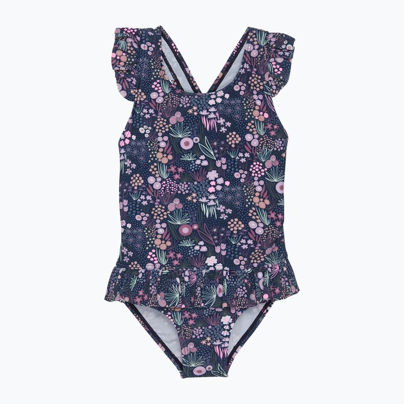 Strój kąpielowy jednoczęściowy dziecięcy Color Kids Frills AOP dark/denim