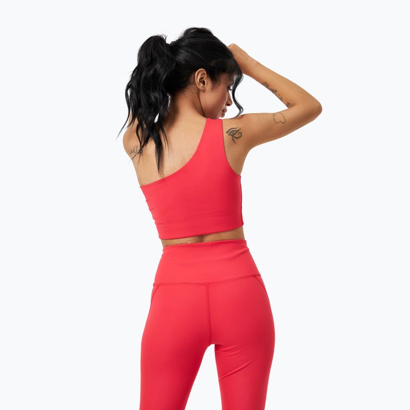 Biustonosz treningowy Girlfriend Collective Bianca One Shoulder cherry 3