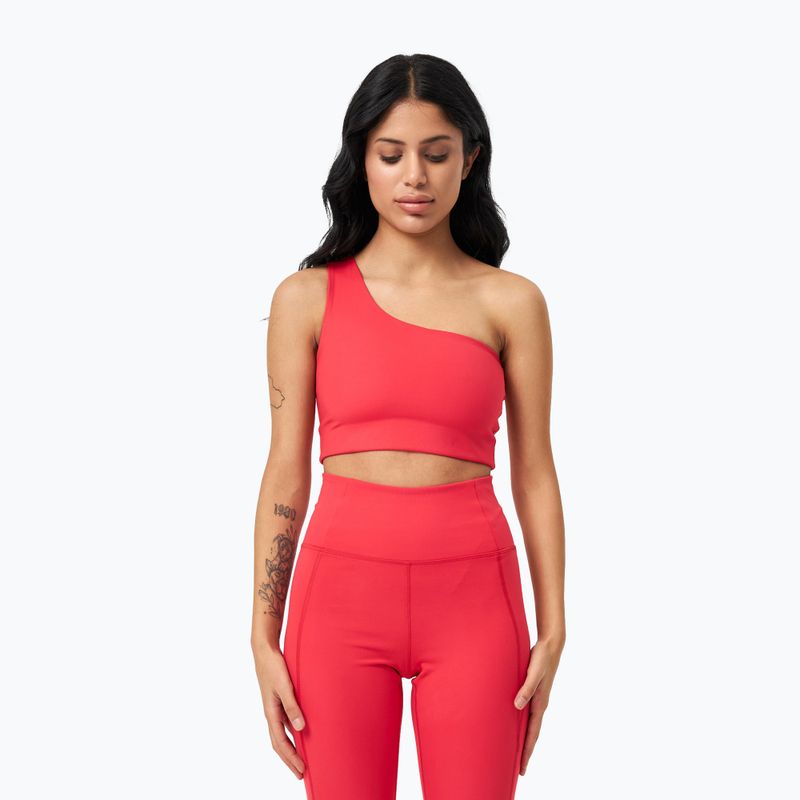 Biustonosz treningowy Girlfriend Collective Bianca One Shoulder cherry 4