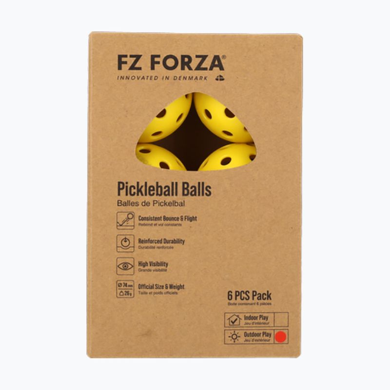 Piłki do pickleball FZ Forza Outdoor Pickleball 6 szt. yellow 2