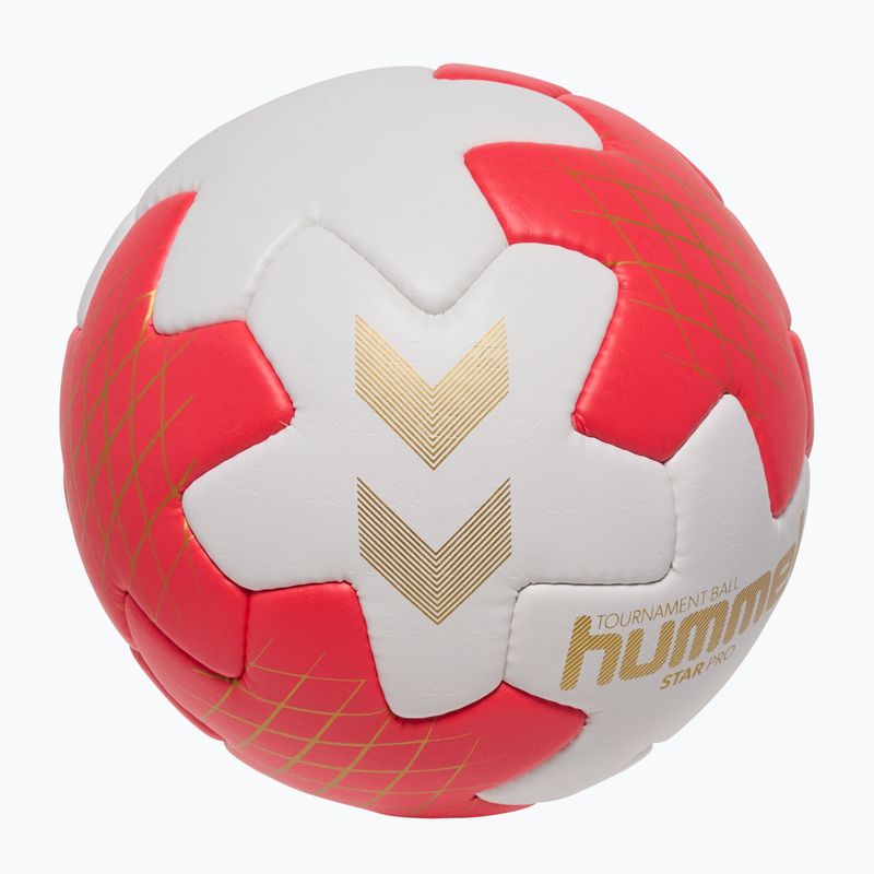 Piłka do piłki ręcznej Hummel Star Pro HB off white/red/gold size 3 2