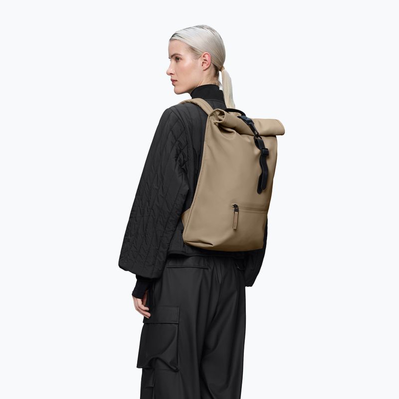 Plecak miejski Rains Rucksack Rolltop 13 + 4 l Beige 4