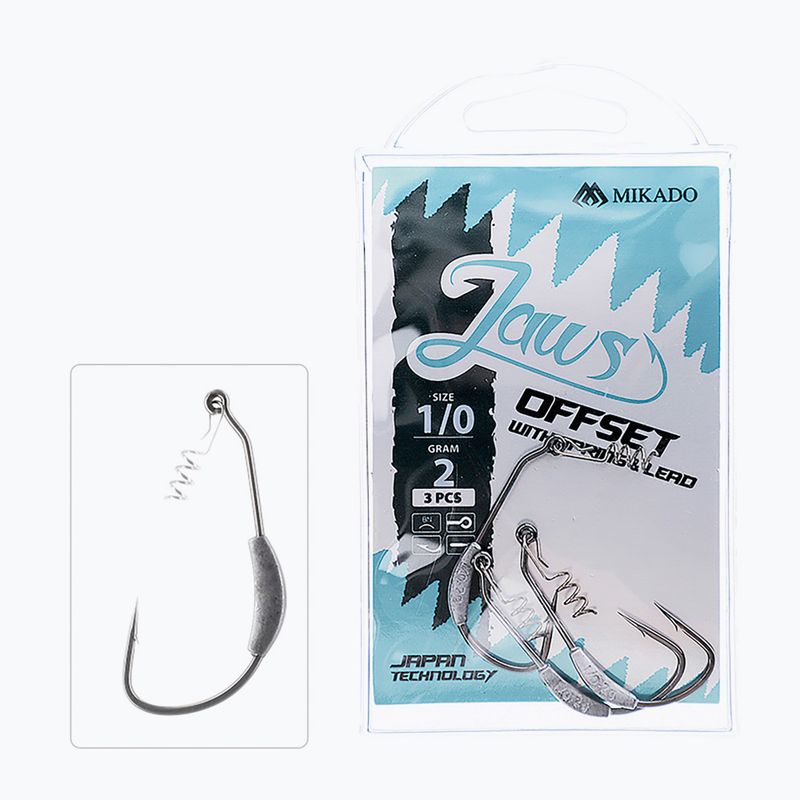 Haczyk do przynęt z wkrętami Mikado Jaws Offset 3 szt.