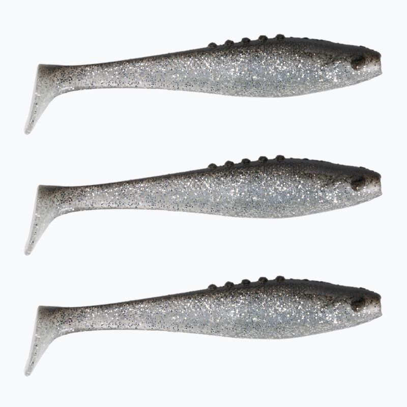 Przynęta gumowa DRAGON Fishing Lunatic 3 szt. clear/black/silver glitter