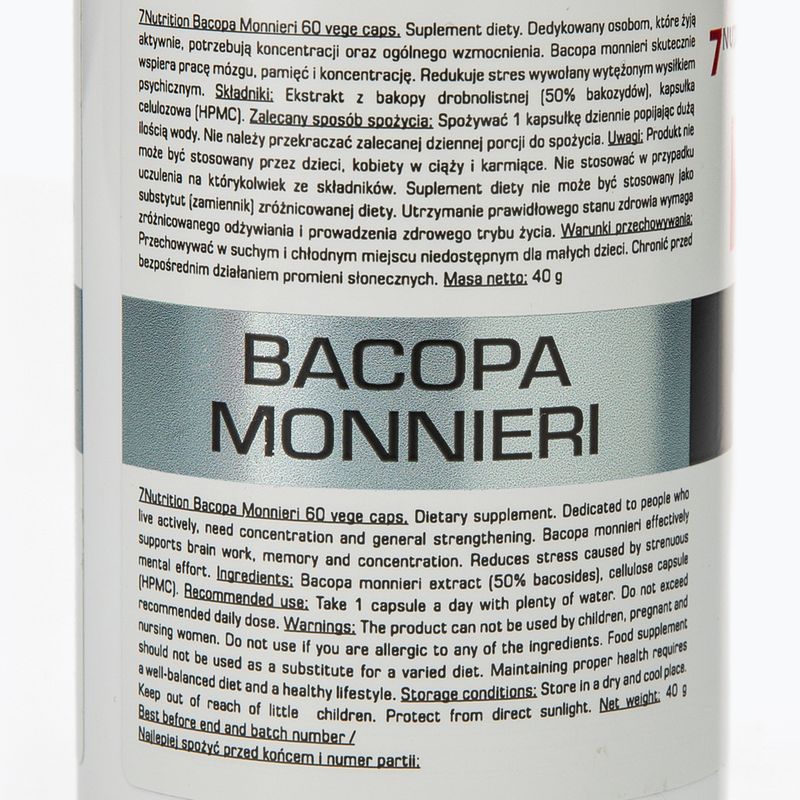 Suplement 7Nutrition Bacopa Monnieri 550 mg 60 kapsułek 3