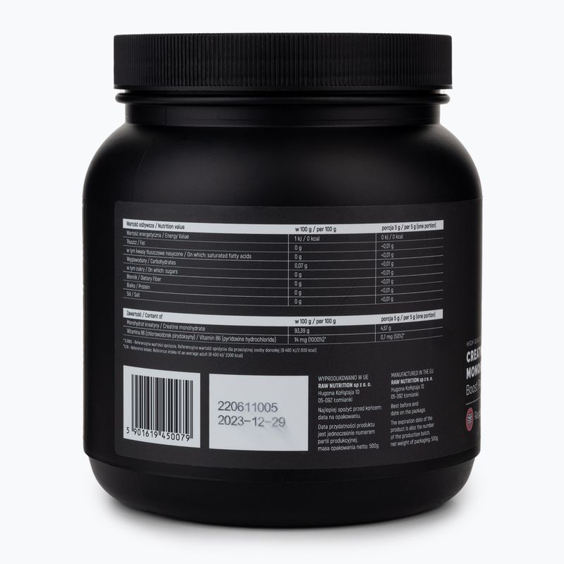 Kreatyna Raw Nutrition Monohydrat Malina 500 g 2