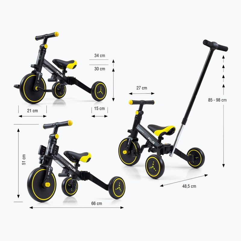 Rowerek biegowy trójkołowy Milly Mally 4w1 Optimus Plus black 2