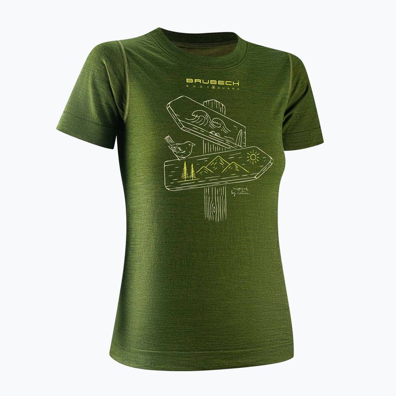 Koszulka termoaktywna damska Brubeck Outdoor Wool Pro green 3