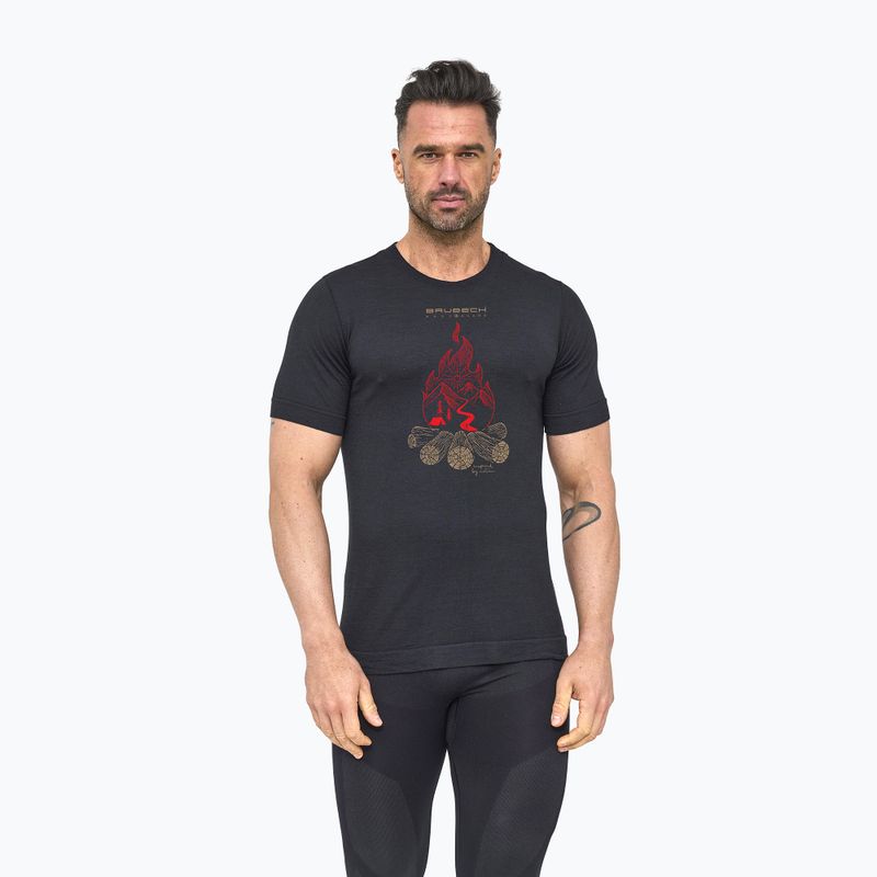Koszulka termoaktywna męska Brubeck Outdoor Wool Pro czarny 2
