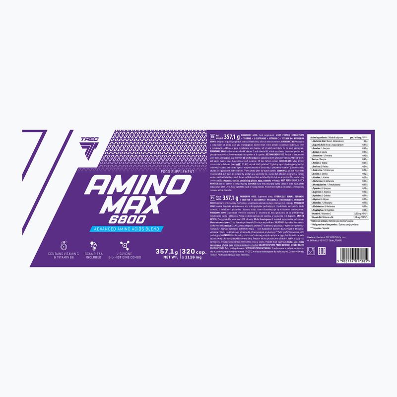 Aminokwasy Trec Amino Max 6800 320 kapsułek 3