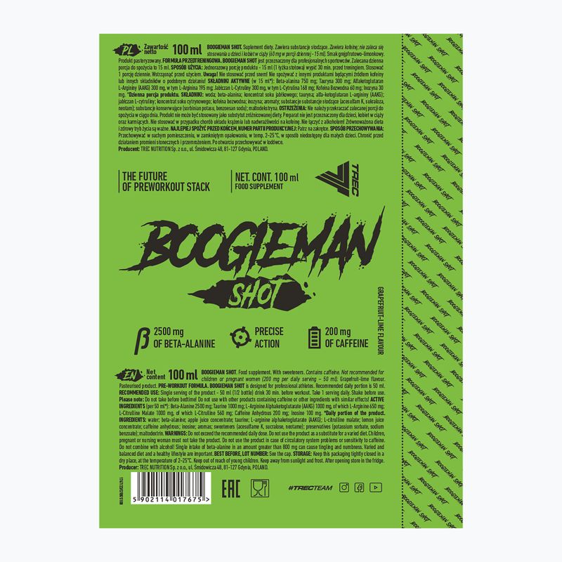 Shot przedtreningowy Trec Boogieman Shot Grapefruit Lime 100 ml 3