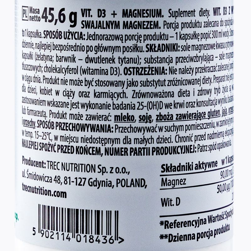 Suplement Trec Vitamin D3 + Magnesium 60 kapsułek 2