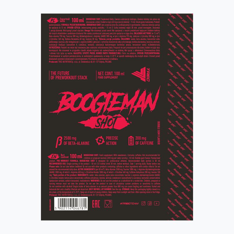 Shot przedtreningowy Trec Boogieman Shot Bubble Gum 100 ml 2