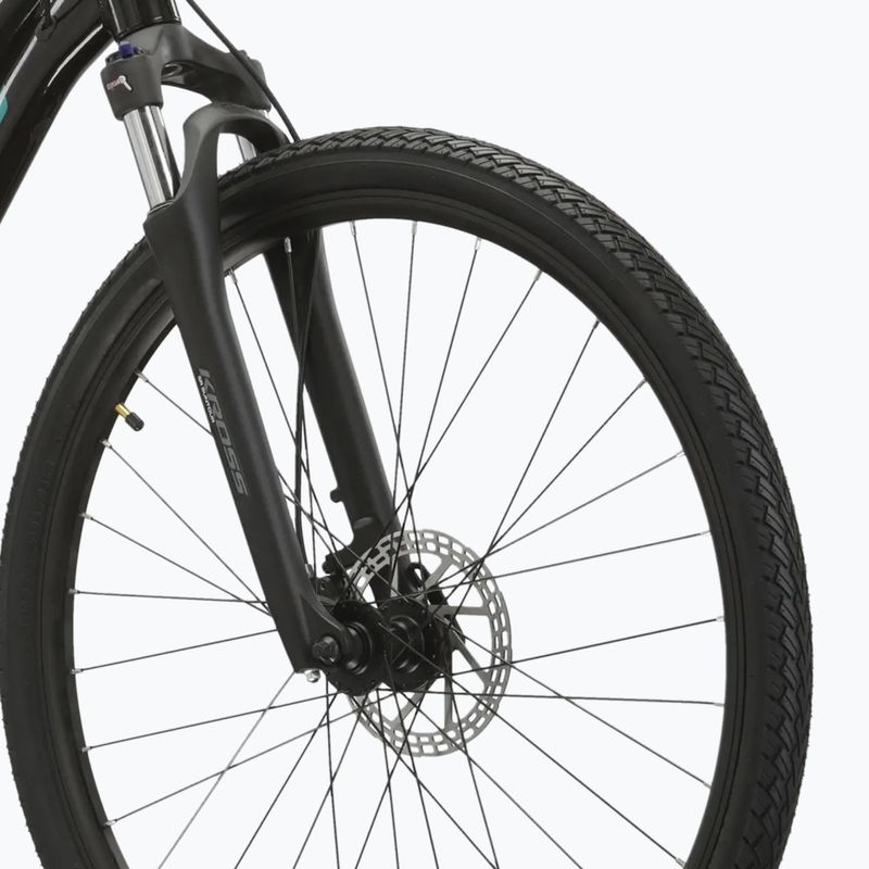 Rower crossowy damski KROSS Evado 5.0 W czarny/turkusowy/połysk 5