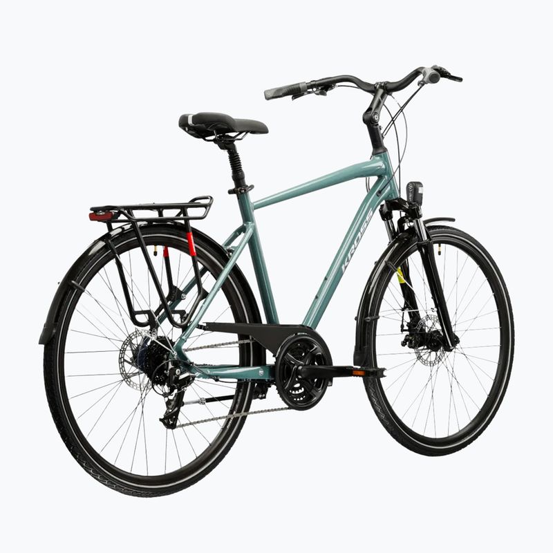 Rower trekkingowy męski KROSS Trans 3.0 zielony/srebrny/połysk 3