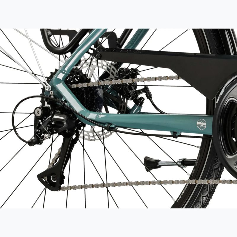Rower trekkingowy męski KROSS Trans 3.0 zielony/srebrny/połysk 8