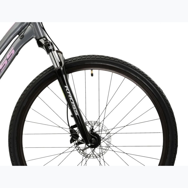 Rower crossowy damski KROSS Evado 4.0 W szary/różowy/połysk 6