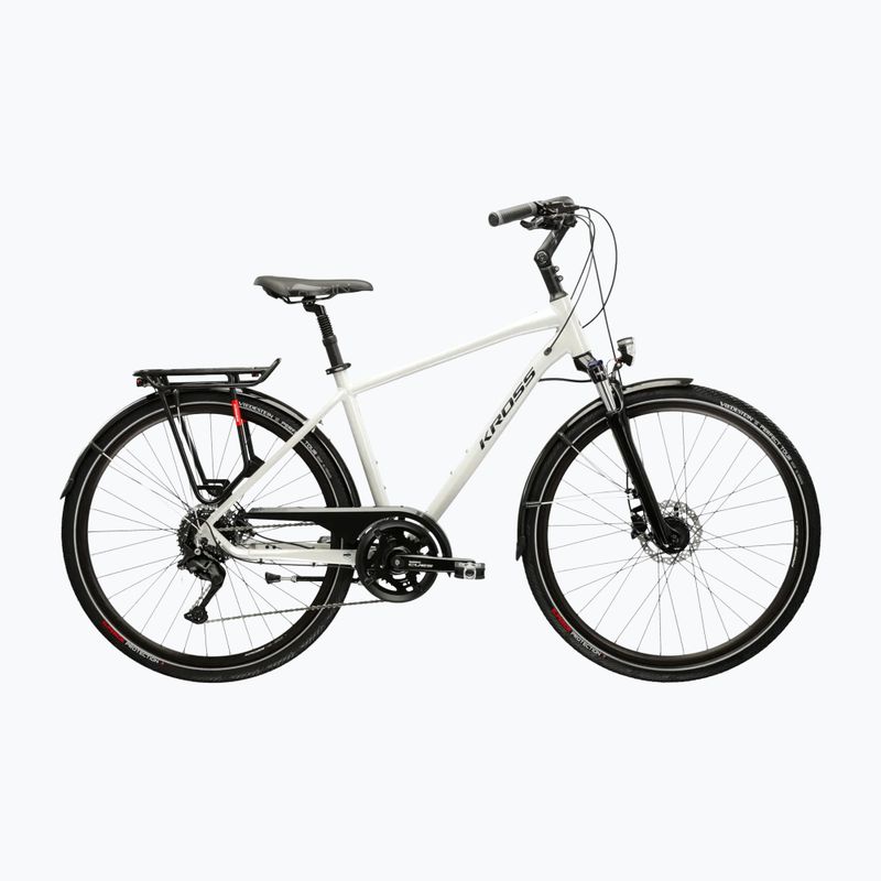 Rower trekkingowy męski KROSS Trans 5.0 szary/granatowy/połysk