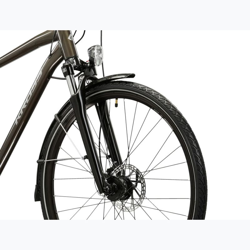 Rower trekkingowy męski KROSS Trans 4.0 brązowy/srebrny/połysk 5