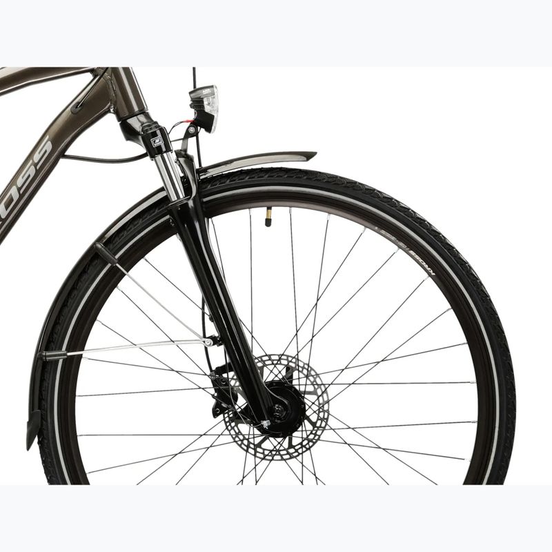 Rower trekkingowy męski KROSS Trans 4.0 brązowy/srebrny/połysk 6