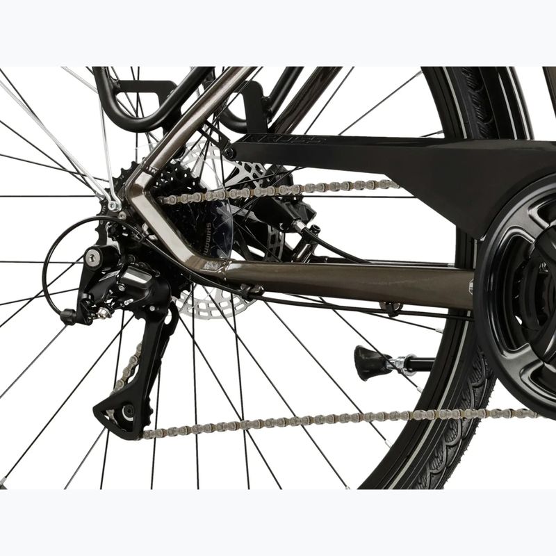 Rower trekkingowy męski KROSS Trans 4.0 brązowy/srebrny/połysk 8