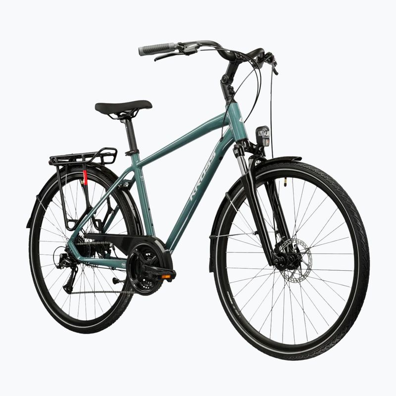 Rower trekkingowy męski KROSS Trans 3.0 zielony/srebrny/połysk 2
