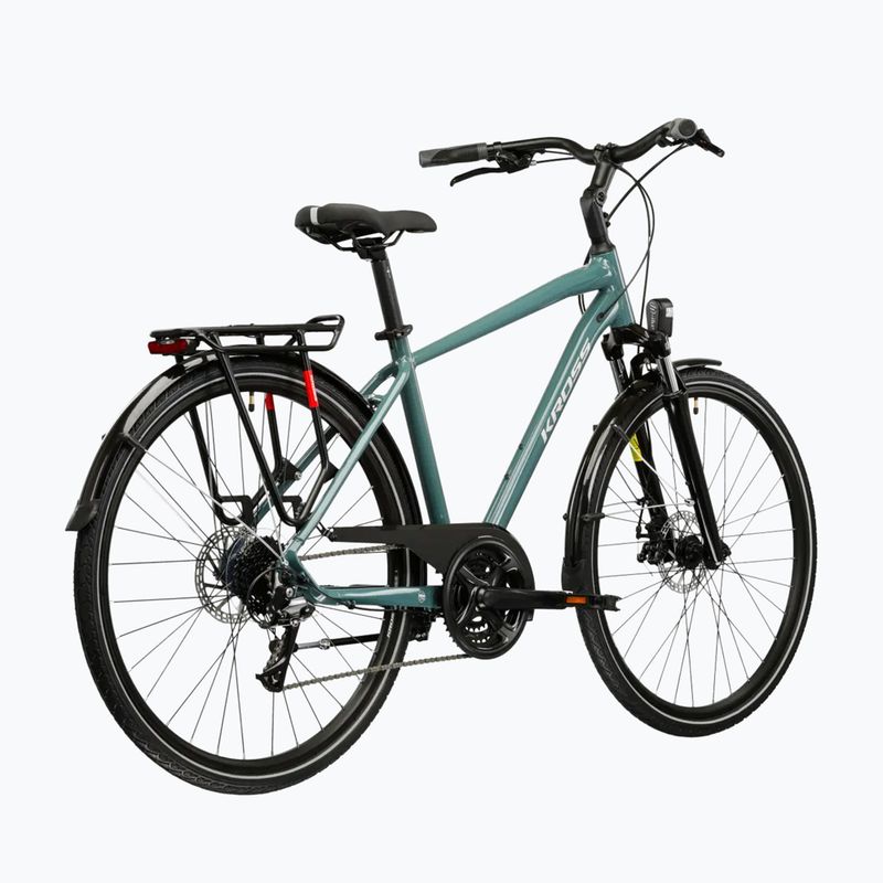 Rower trekkingowy męski KROSS Trans 3.0 zielony/srebrny/połysk 3