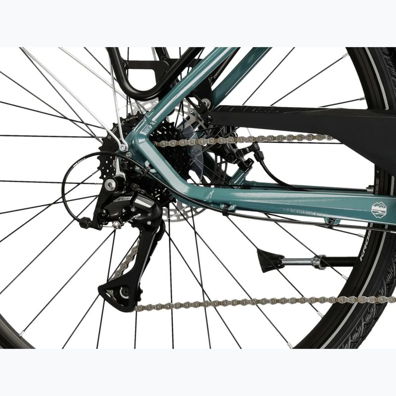 Rower trekkingowy męski KROSS Trans 3.0 zielony/srebrny/połysk 8