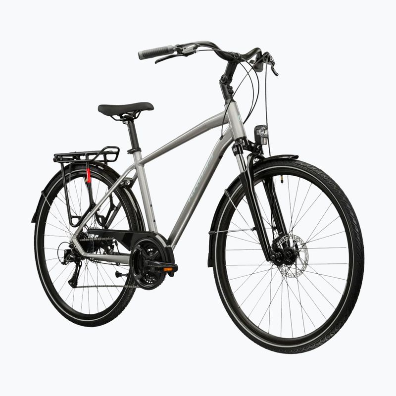 Rower trekkingowy męski KROSS Trans 3.0 srebrny/błękitny/połysk 2