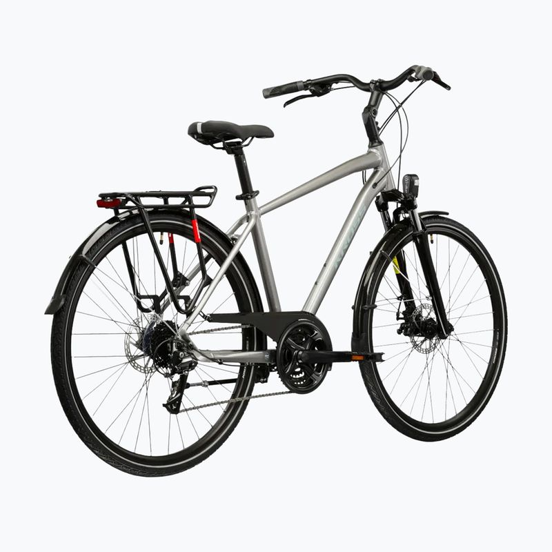 Rower trekkingowy męski KROSS Trans 3.0 srebrny/błękitny/połysk 3