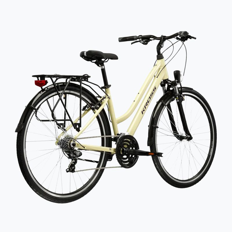 Rower trekkingowy damski KROSS Trans 1.0 W beżowy/fioletowy/połysk 3