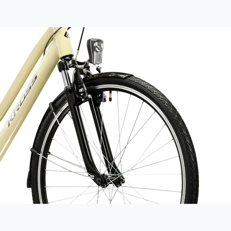Rower trekkingowy damski KROSS Trans 1.0 W beżowy/fioletowy/połysk 5