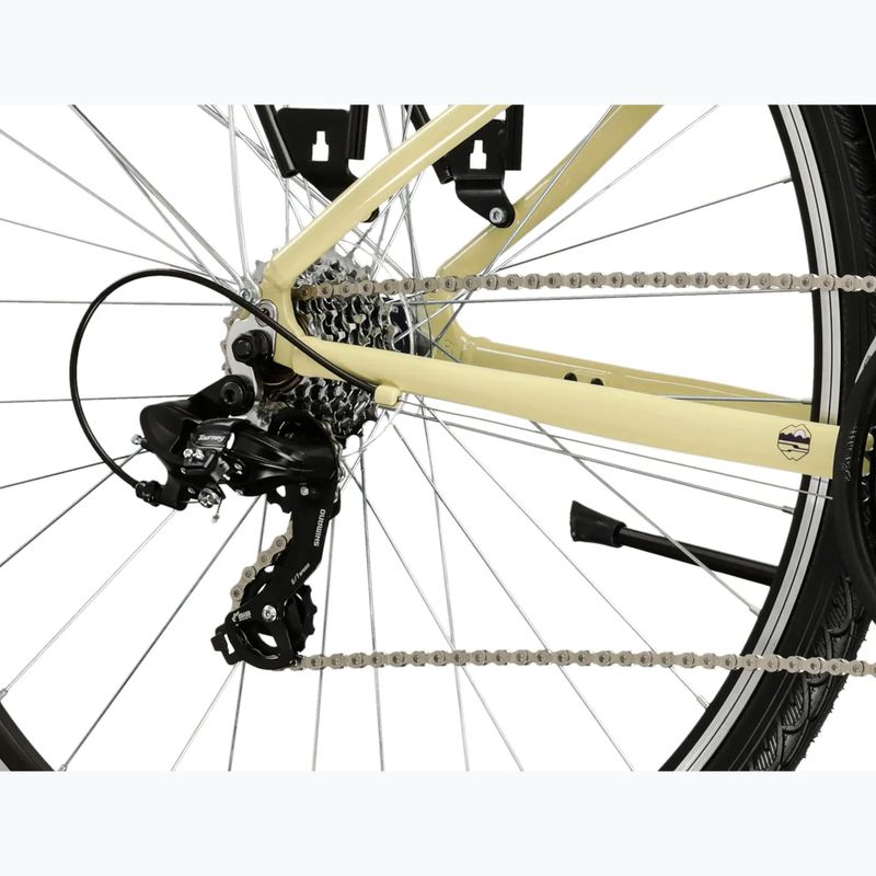 Rower trekkingowy damski KROSS Trans 1.0 W beżowy/fioletowy/połysk 7