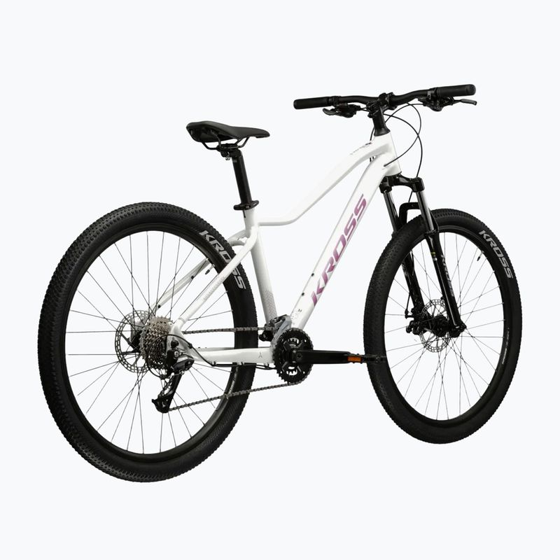 Rower górski damski KROSS Lea 3.0 W 27.5 biały/różowy/połysk 3