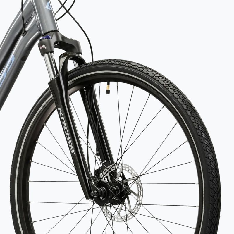 Rower crossowy damski KROSS Evado 5.0 W szary/niebieski/połysk 5