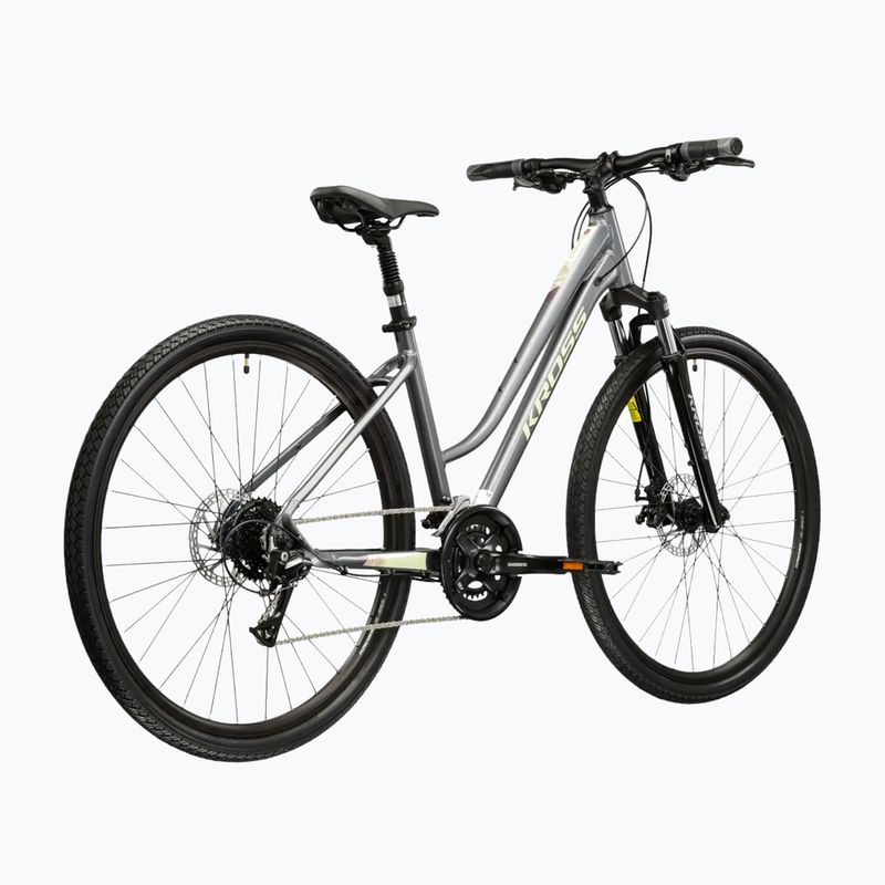 Rower crossowy damski KROSS Evado 3.0 W szary/zielony/połysk 3