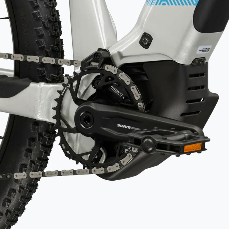 Rower elektryczny damski KROSS Influx Hyb 5.0 W 29 el. 800 Wh srebrny/niebieski/połysk 9