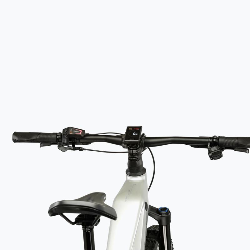 Rower elektryczny damski KROSS Influx Hyb 5.0 W 27.5 el. 800 Wh srebrny/niebieski/połysk 5
