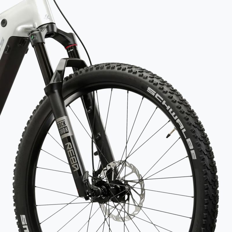 Rower elektryczny damski KROSS Influx Hyb 5.0 W 27.5 el. 800 Wh srebrny/niebieski/połysk 6