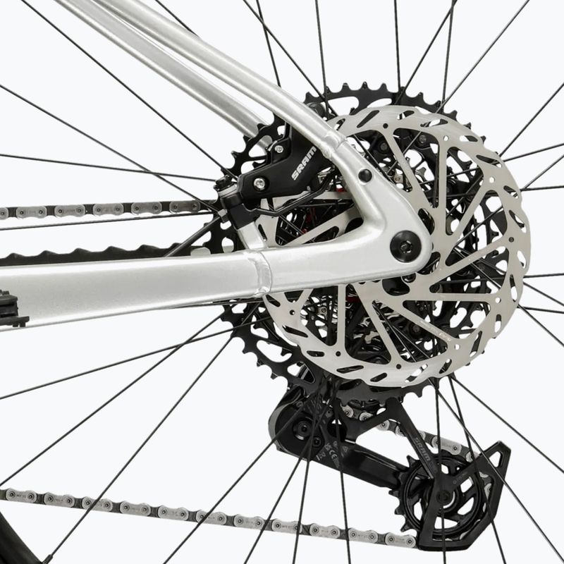Rower elektryczny damski KROSS Influx Hyb 5.0 W 27.5 el. 800 Wh srebrny/niebieski/połysk 10