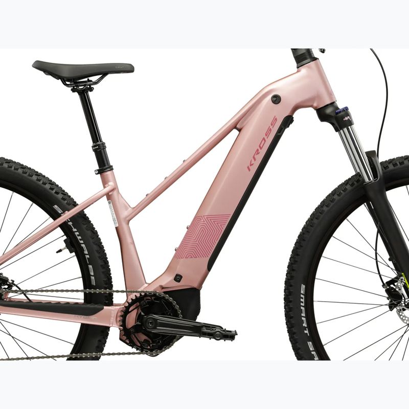 Rower elektryczny damski KROSS Influx Hyb 3.0 29 el. 800 Wh różowy/bordowy/matowy 12