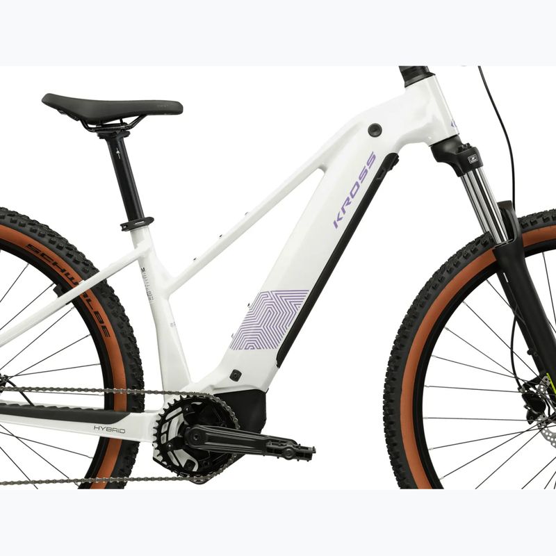Rower elekryczny damski KROSS Influx Hyb 2.0 27,5 el. 600 Wh perłowy/fioletowy/połysk 13
