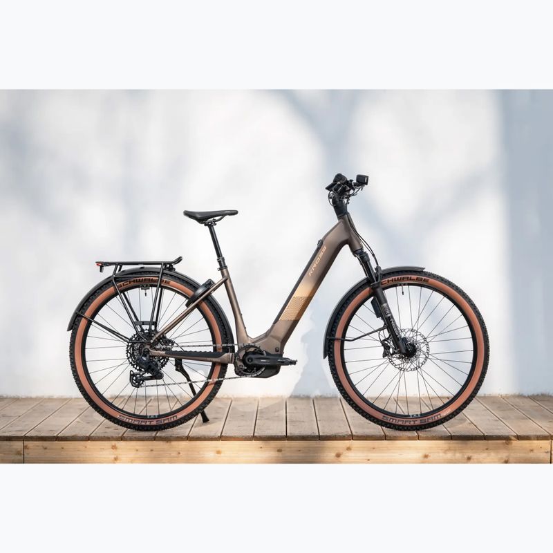 Rower elektryczny KROSS Influx Suv Hyb 6.0 29 el. 800 Wh szary/złoty/matowy 16
