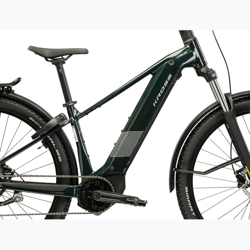 Rower elektryczny KROSS Influx Suv Hyb 2.0 600Wh zielony/srebrny/połysk 13