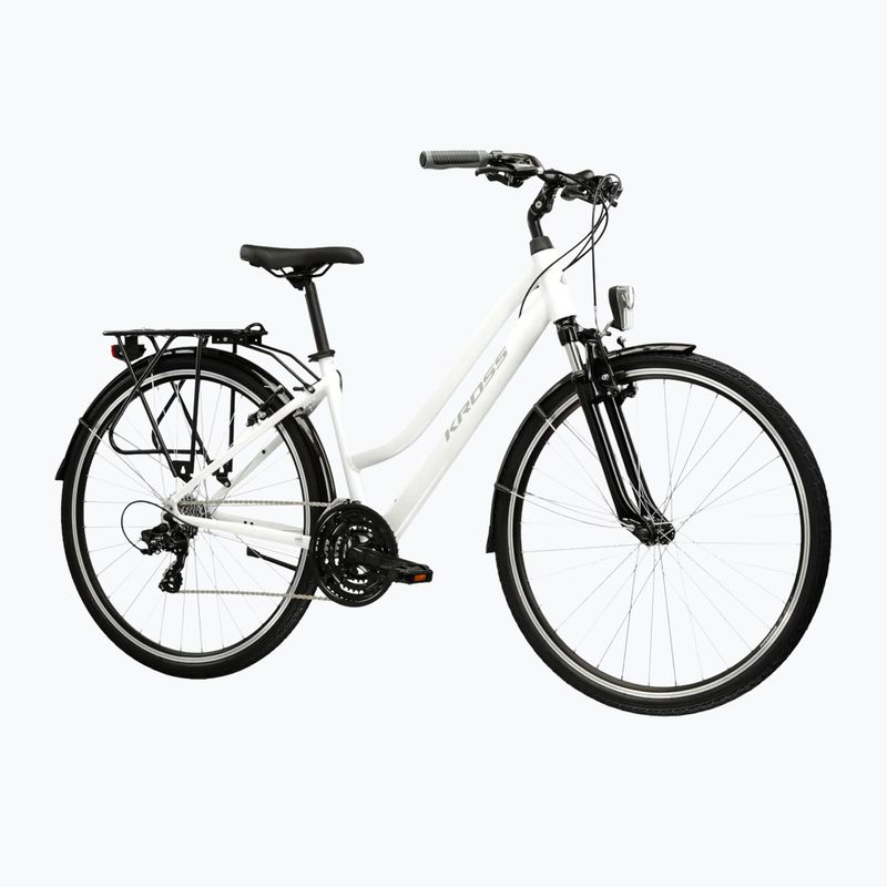 Rower trekkingowy damski KROSS Trans 1.0 W biały/szary/połysk 2