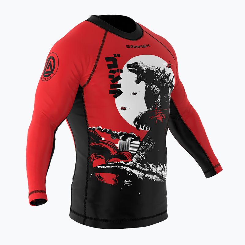 Rashguard longsleeve dziecięcy SMMASH Zilla czerwony 3